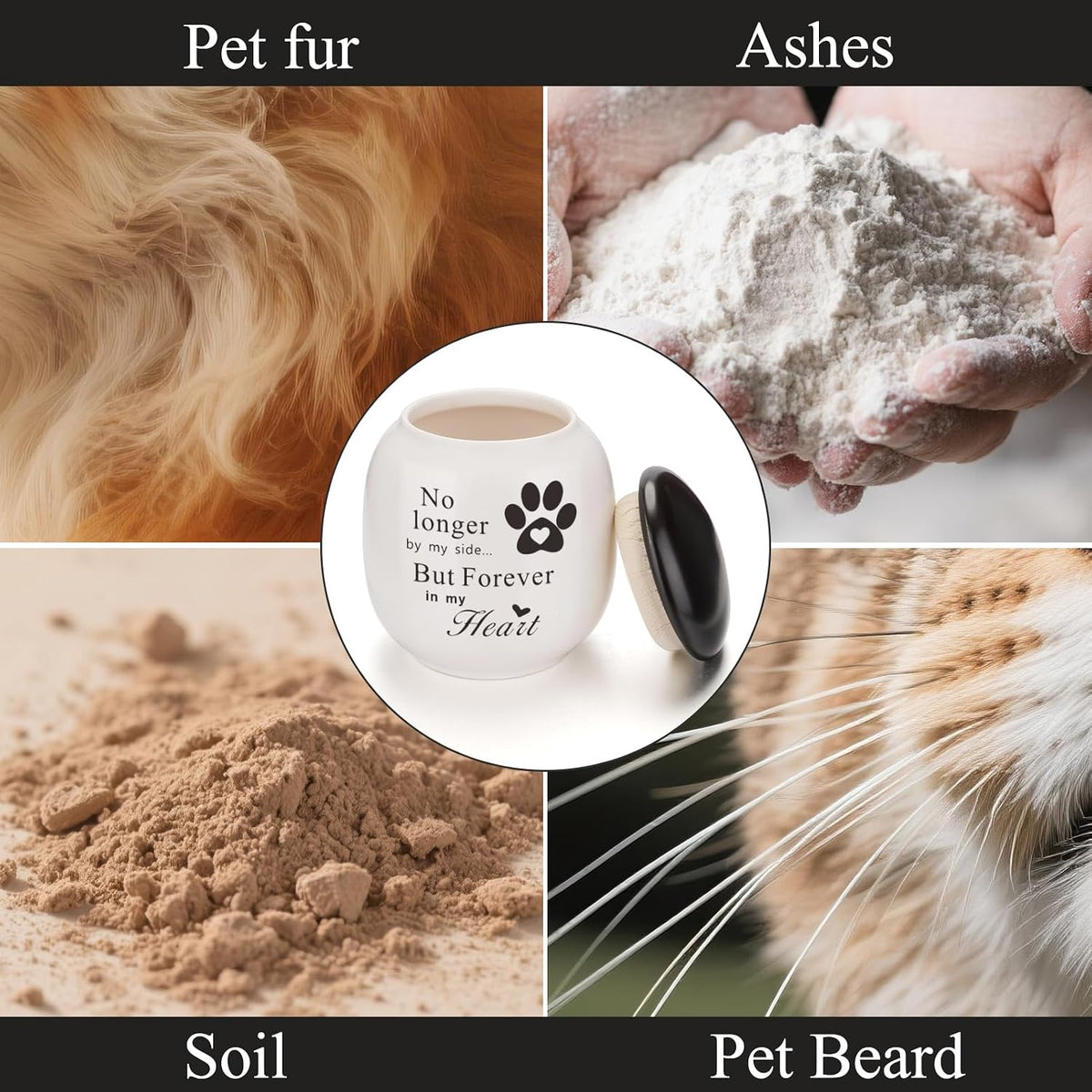 Pet Urn for Dog Cat Ashes Small Handmade Memorial Keepsake-Paw Print