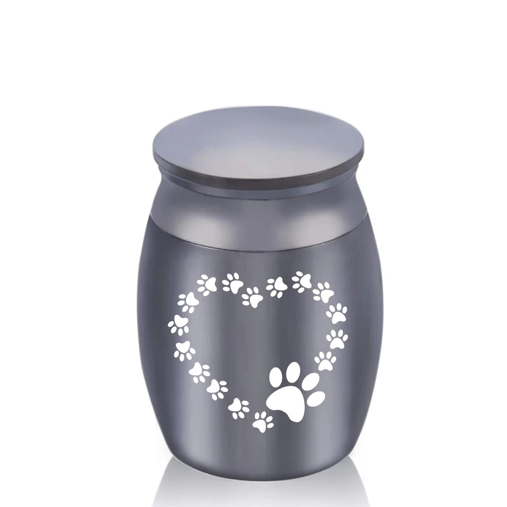 30X40Mm Heart-Shaped Dog Paw Print Cremation Ashes Urn Exquisite Keepsake Ashes Jar Mini Pet Urn Commemorative Pet Big Dog/Puppy
