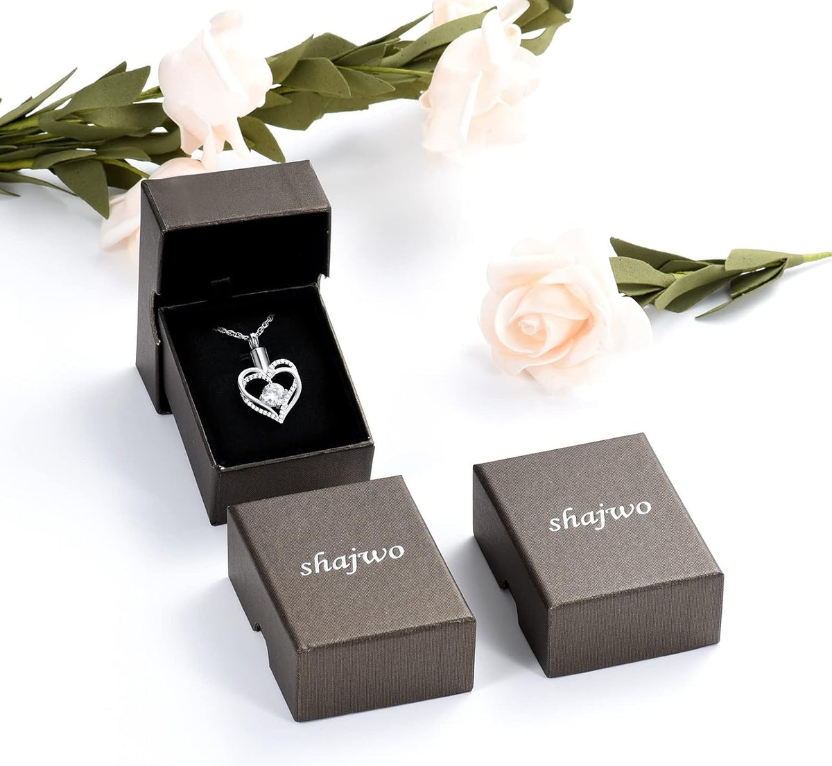 Cremation Jewelry Heart Urn Necklace for Ashes of Loved One