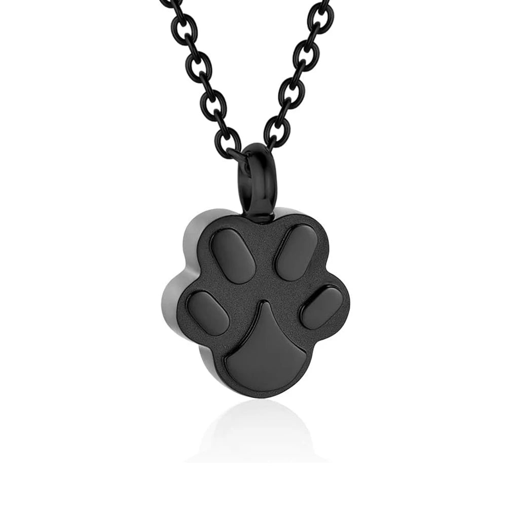 Pet Cremation Jewelry for Ashes Pendant Paw Print Pet Urn Necklace Memorial Keepsake Jewelry for Pet/Dog'S/Cat'S Ashes