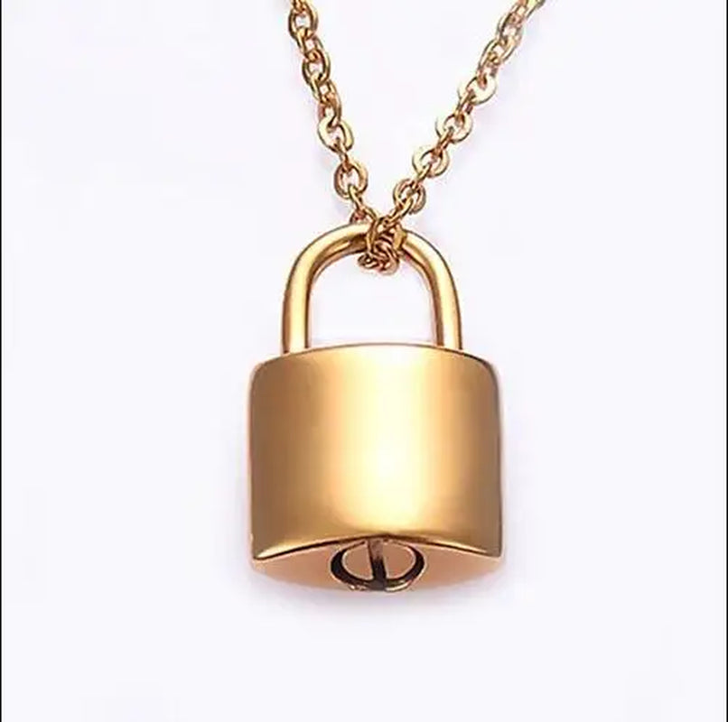 New Style Stainless Steel Mini Padlock Cremation Pendant Jewelry for Ashes Urn Pendant Necklace Lock Memorial Jewelry