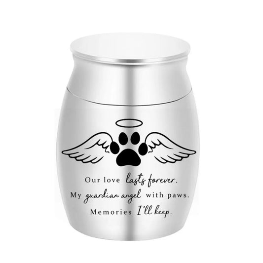 Keepsake Waterproof Mini Pet Ashes Box Dustproof Portable Pet Paw Print Urn with Lid Cat Memorial Urn Pet Cemetery