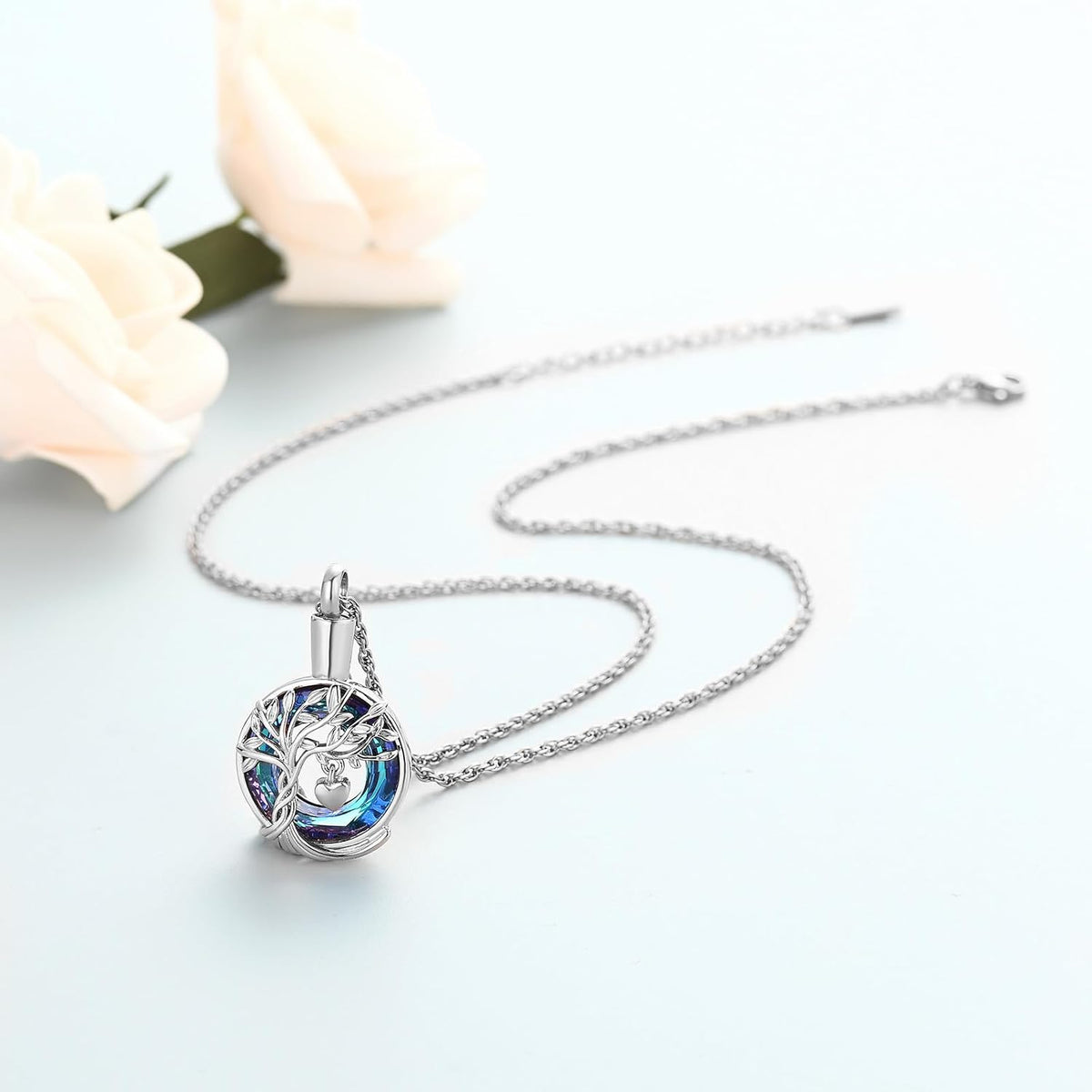 Tree of Life Cremation Urn Ashes Necklace for Women Men