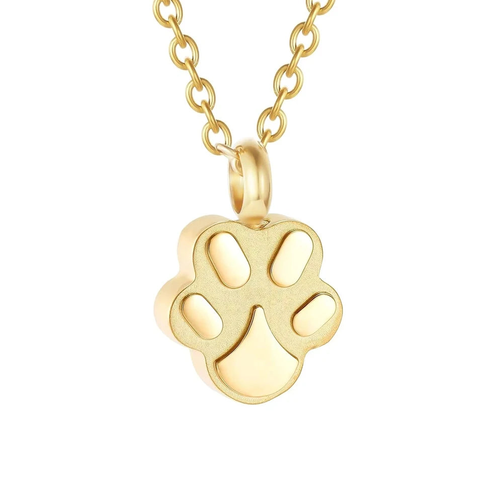 Pet Cremation Jewelry for Ashes Pendant Paw Print Pet Urn Necklace Memorial Keepsake Jewelry for Pet/Dog'S/Cat'S Ashes