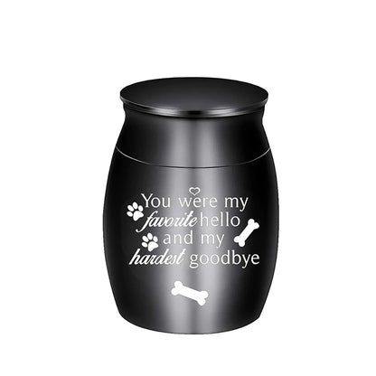 Pet Memorial Small Urns for Dog Ashes, 1.57 Inches Mini Aluminium Alloy Cremation Urn, Pet Paw Print Keepsake Urn for Ashes