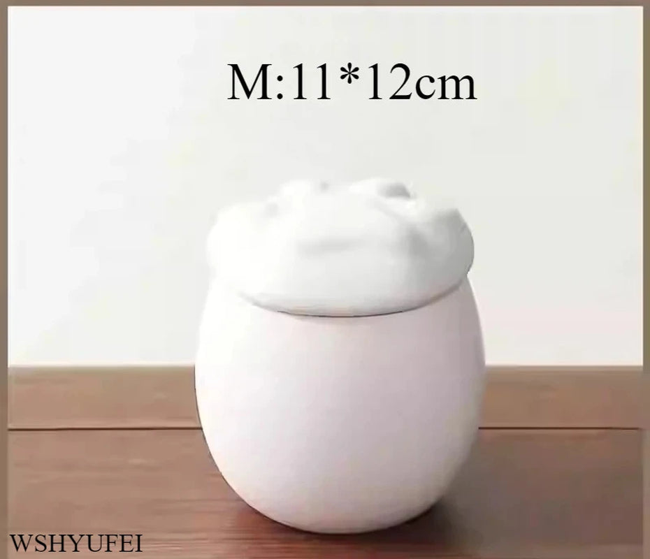 Cute Cat Paw Shape Cremation Urns Funeral Keepsake Pet Dog Cat Cremation Urn Birds Ashes Casket Pets Memorials with Lid