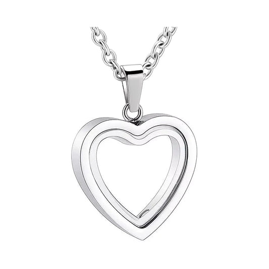 Glass Cremation Jewelry Necklace for Ashes Heart Memorial Lockets for Ashes Stainless Steel Keepsake Urn Ashes Pendants