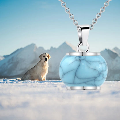 Blue round Infinity Urn Pendants Cremation Jewelry for Ashes Holder Memorial Keepsake Urn Necklace Cremation Ashes Jewelry