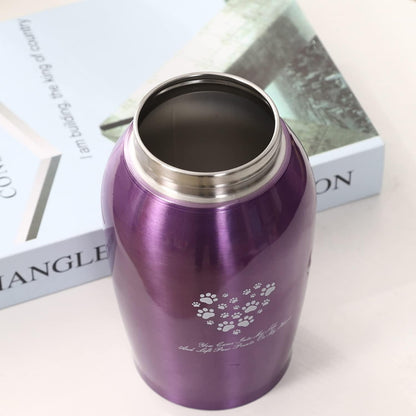 Stainlee Steel Pet Urns,Paws Engraved Dog Urn for Ashes,Cat Creamtion Urn for Ashes,Pet Urn for Large Dog