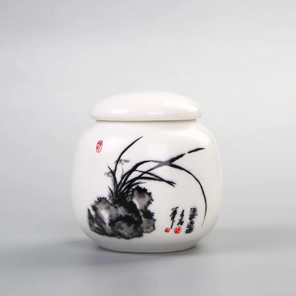 Memorial Container Pet Ashes Urn Handpainted Ceramics Urn Cremation Pet Bird Ash Holder Burial at Home Gift