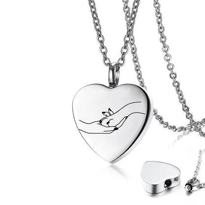 Heart Pet Ashes Necklace - Cremation Jewelry Keepsake Sympathy Gift for Loss of Dog, Cat Urn Necklaces