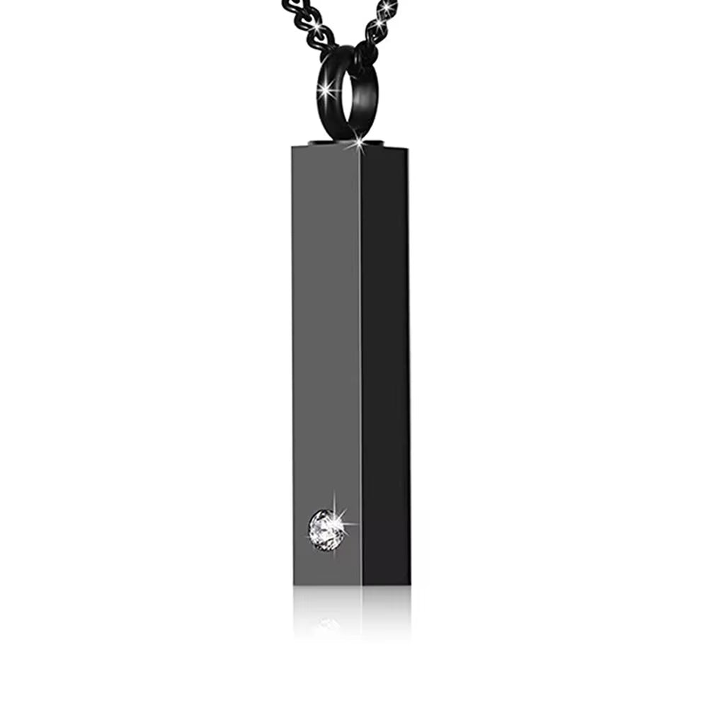 Cremation Jewelry Urn Necklace for Ashes for Men Women Keepsakes for Ashes Stainless Steel Memorial Bar Pendant Necklaces