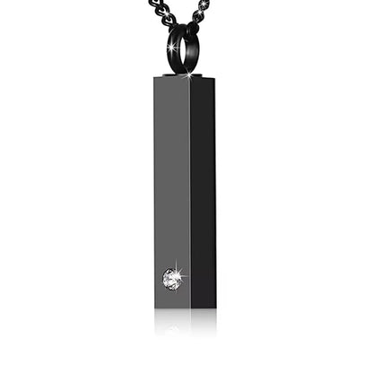 Cremation Jewelry Urn Necklace for Ashes for Men Women Keepsakes for Ashes Stainless Steel Memorial Bar Pendant Necklaces