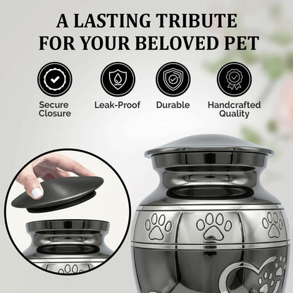 Pet Urns for Dogs Ashes – Medium Pet Cremation Urn with Paw Print, Holds Ashes up to 55Lbs, Elegant Slate Gray Memorial Urn for Dogs & Cats
