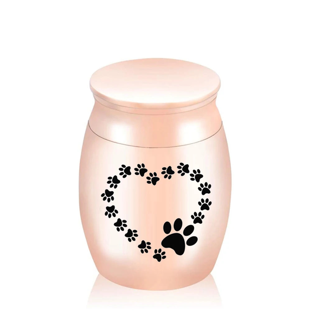 30X40Mm Heart-Shaped Dog Paw Print Cremation Ashes Urn Exquisite Keepsake Ashes Jar Mini Pet Urn Commemorative Pet Big Dog/Puppy