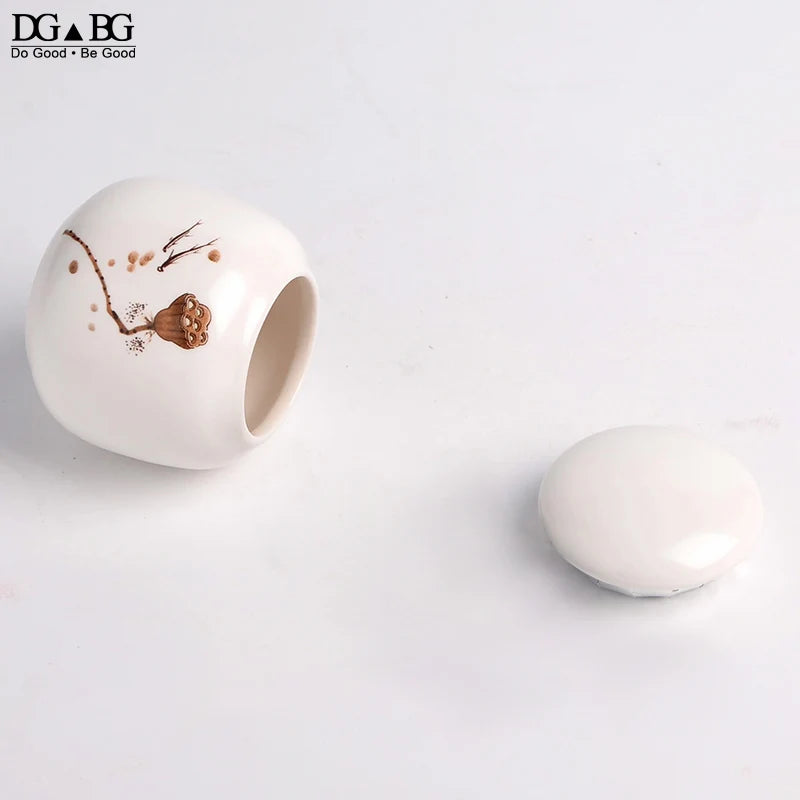 Memorial Container Pet Ashes Urn Handpainted Ceramics Urn Cremation Pet Bird Ash Holder Burial at Home Gift