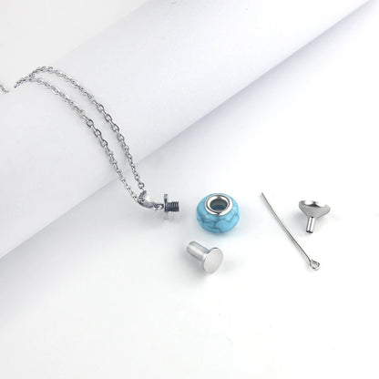 Blue round Infinity Urn Pendants Cremation Jewelry for Ashes Holder Memorial Keepsake Urn Necklace Cremation Ashes Jewelry