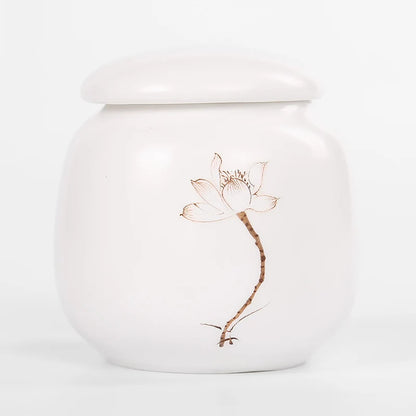 Memorial Container Pet Ashes Urn Handpainted Ceramics Urn Cremation Pet Bird Ash Holder Burial at Home Gift