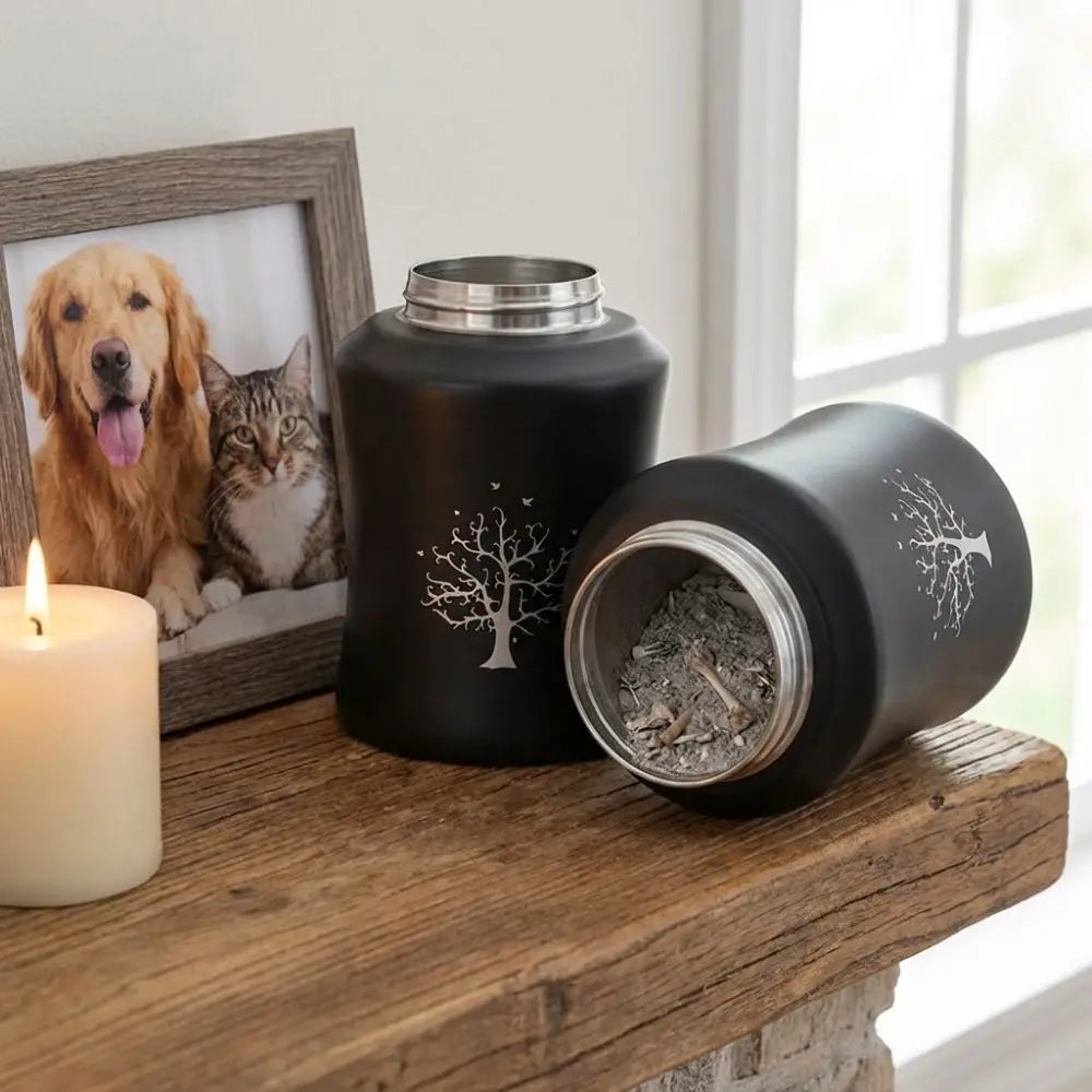 Stainless Steel Pet Ashes Storage Box Moisture Proof with Lid Pet Urn-Funeral Holder Dust-Proof Sealed Dog Cat Cremation Urns