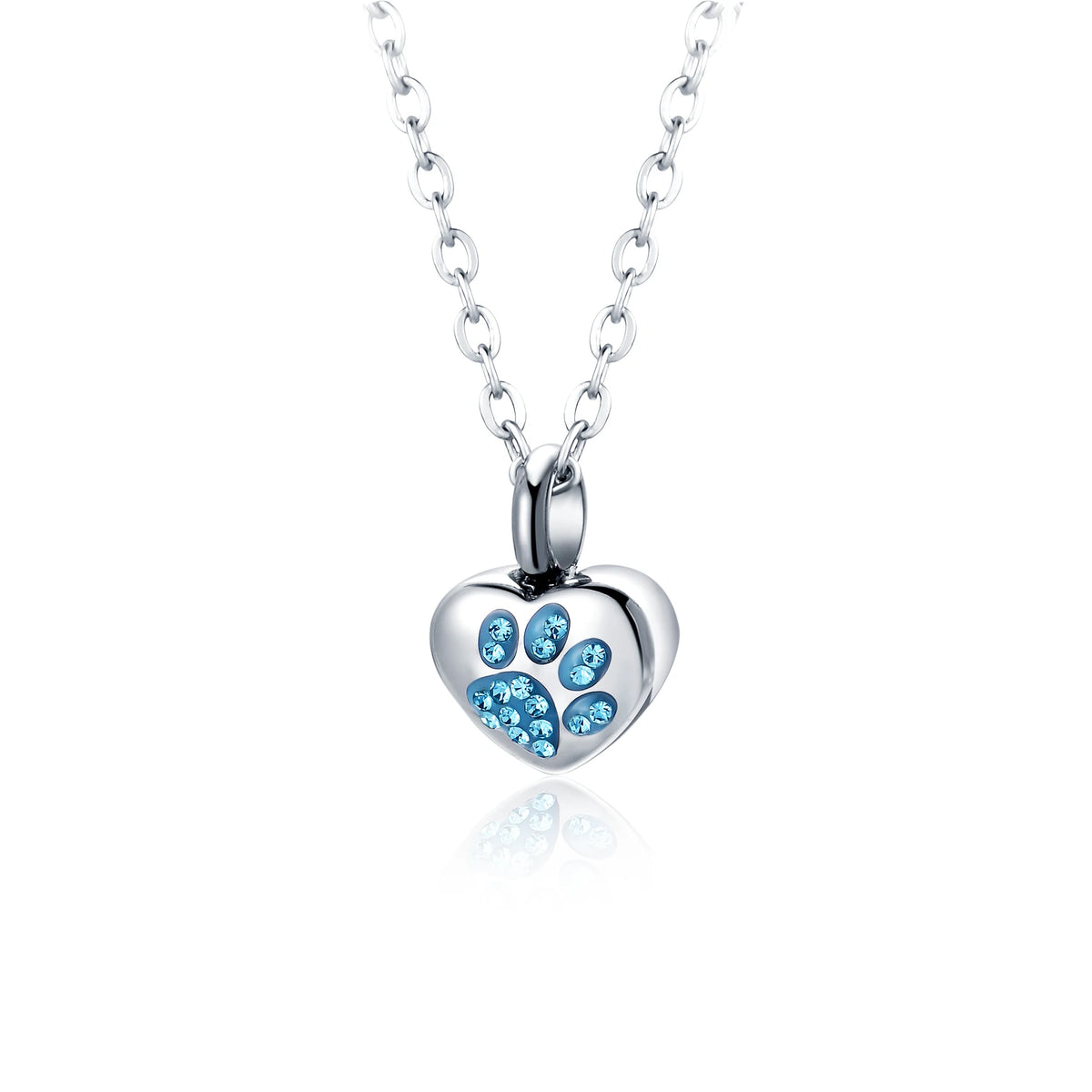 Stainless Steel Rhinestone Pet Cremation Ash Urn Necklace Heart Pendant for Pet Memorial Jewelry Can Be Customized