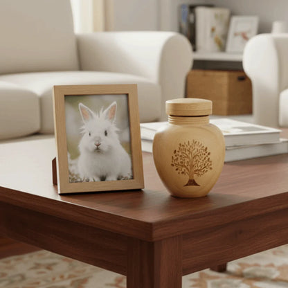 Cat Ashes Holder Bamboo Pet Ashes Box Tree Patterns Seal Mini Pet Urn anti Fall Durable Cat Cremation Urn Pet Cremation