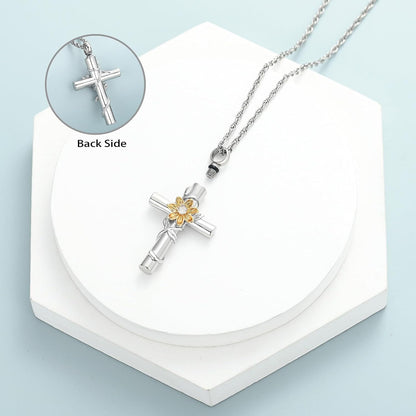 Sunflower Urn Necklaces for Ashes for Women Men Cremation Jewelry Memorial Human Ashes Pendant