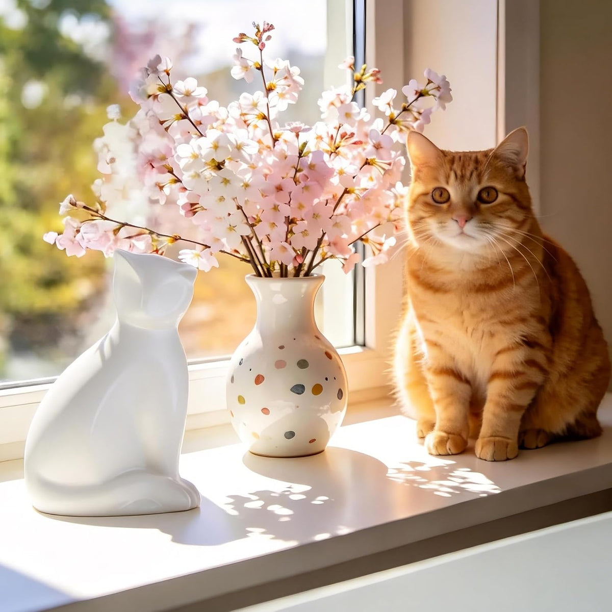 Pet Urns for Cats, Elegant Ceramics Keepsake for Pet Ashes
