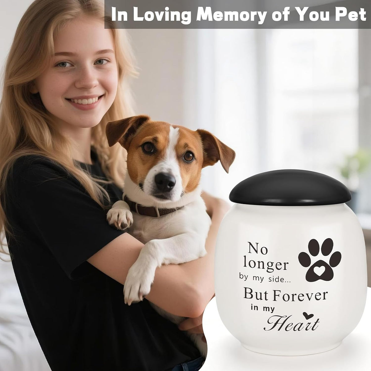 Pet Urn for Dog Cat Ashes Small Handmade Memorial Keepsake-Paw Print