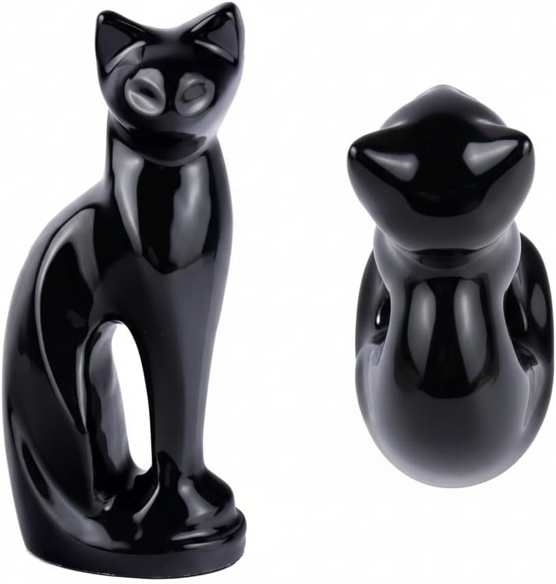 Cat Urns for Ashes - Pet Memorial Cat Urn Cat Memorial Gift, Pet Urn for Cat Ashes Keepsake Pet Urns for Cats Ashes, Pet Ashes Urn, Pet Cremation Urn (Black)