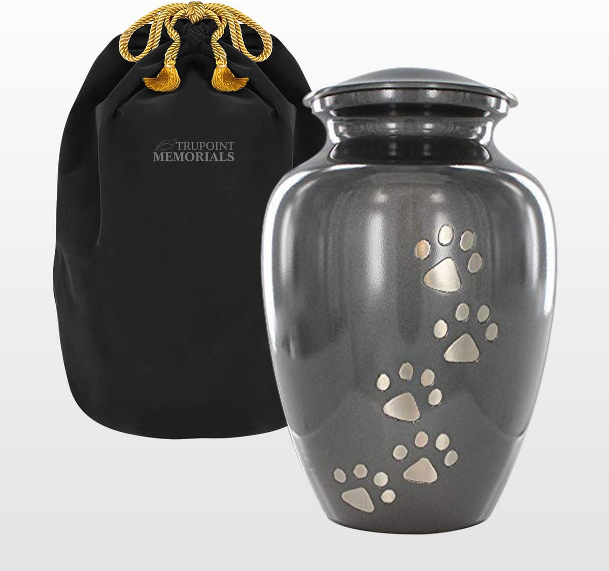 Pet Urn for Dogs and Cats Ashes, Paws Print Grey Cremation Urns for Pets - Grey, Large up to 122Lb