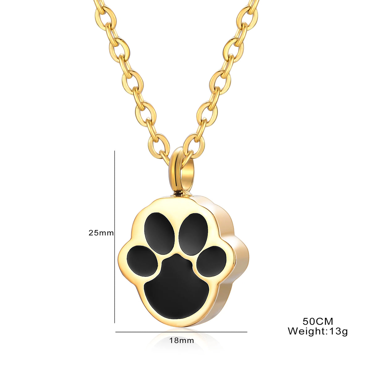 Stainless Steel 316L Pet Foot Rint Ash Urn Cremation Pendant Necklace Engravment