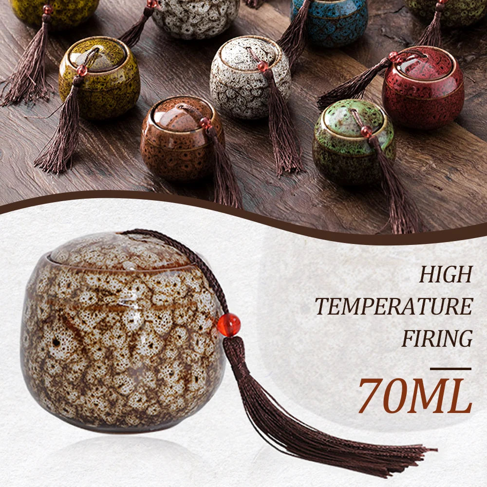 70Ml Ceramic Canister Mini Cremation Urn Seal Pot Memorial Container Pet Urn Keepsake Funeral Casket Dog Cat Bird Columbarium