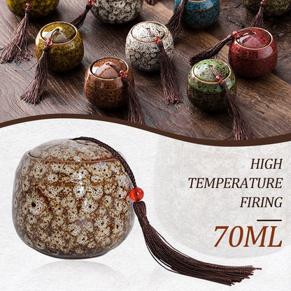 70Ml Ceramic Canister Mini Cremation Urn Seal Pot Memorial Container Pet Urn Keepsake Funeral Casket Dog Cat Bird Columbarium