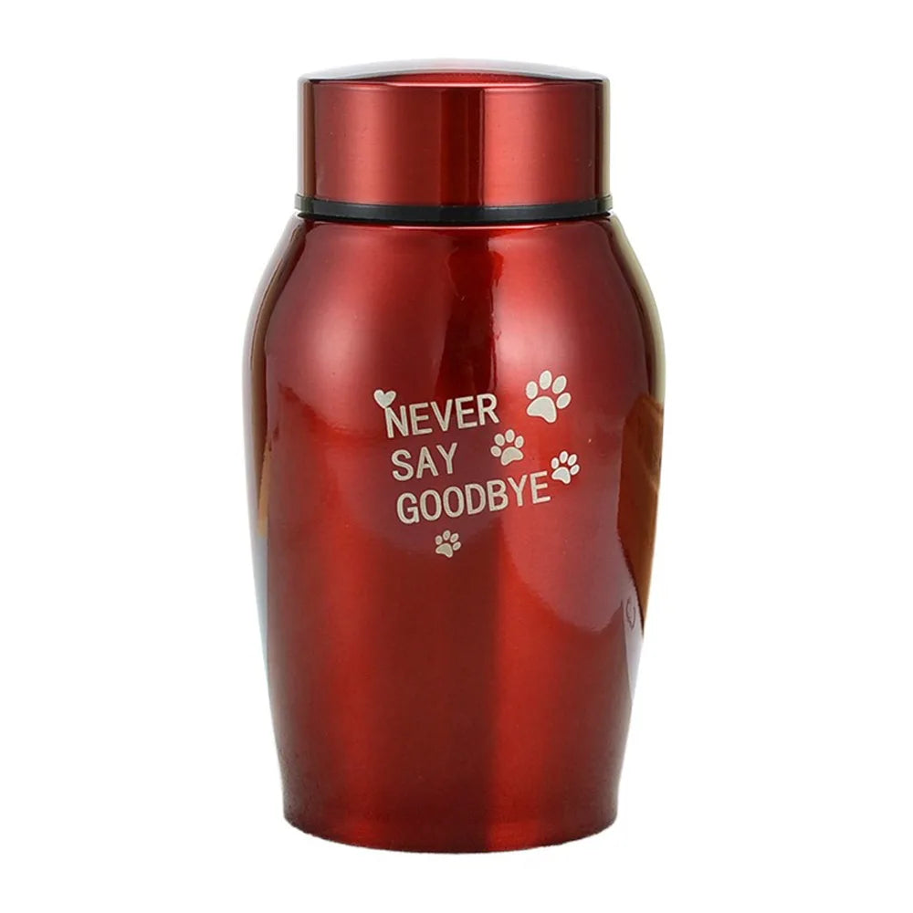 Creative Pet Ashes Storage Box Pet Paw Print Stainless Steel Funeral Urn for Pets Waterproof Dustproof Memento Burial Holder