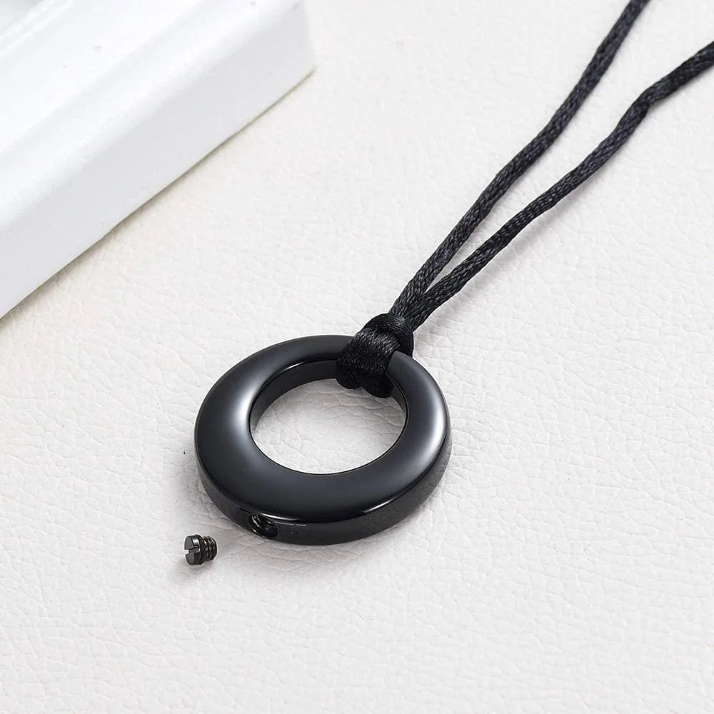 Urn Necklaces for Ashes Stainless Steel Memorial Urns Pendant Necklaces Circle of Life Eternity Cremation Ashes Jewelry