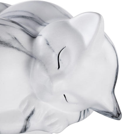 Pet Urns,Sleeping Resin Cremation Cat Urn, Cat Urns for Ashes, Small Animal Urn （White）…