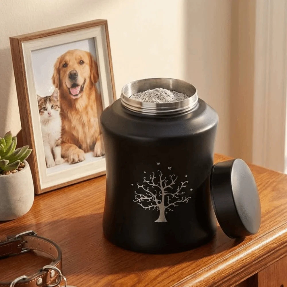Stainless Steel Pet Ashes Storage Box Moisture Proof with Lid Pet Urn-Funeral Holder Dust-Proof Sealed Dog Cat Cremation Urns