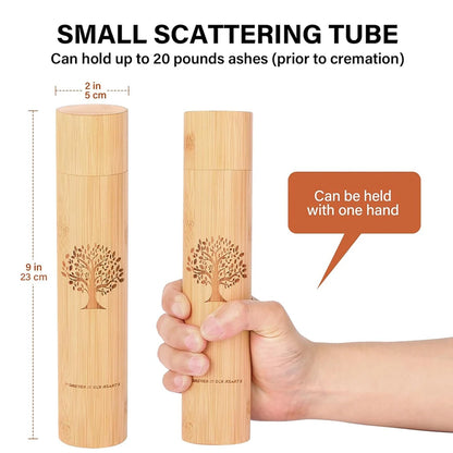 2Pcs/Set Bamboo Scattering Urn Set Small Bamboo Scattering Urns for Pets Ashes Cremation Ashes Tube Urns for Dog Cat Pet Ashes