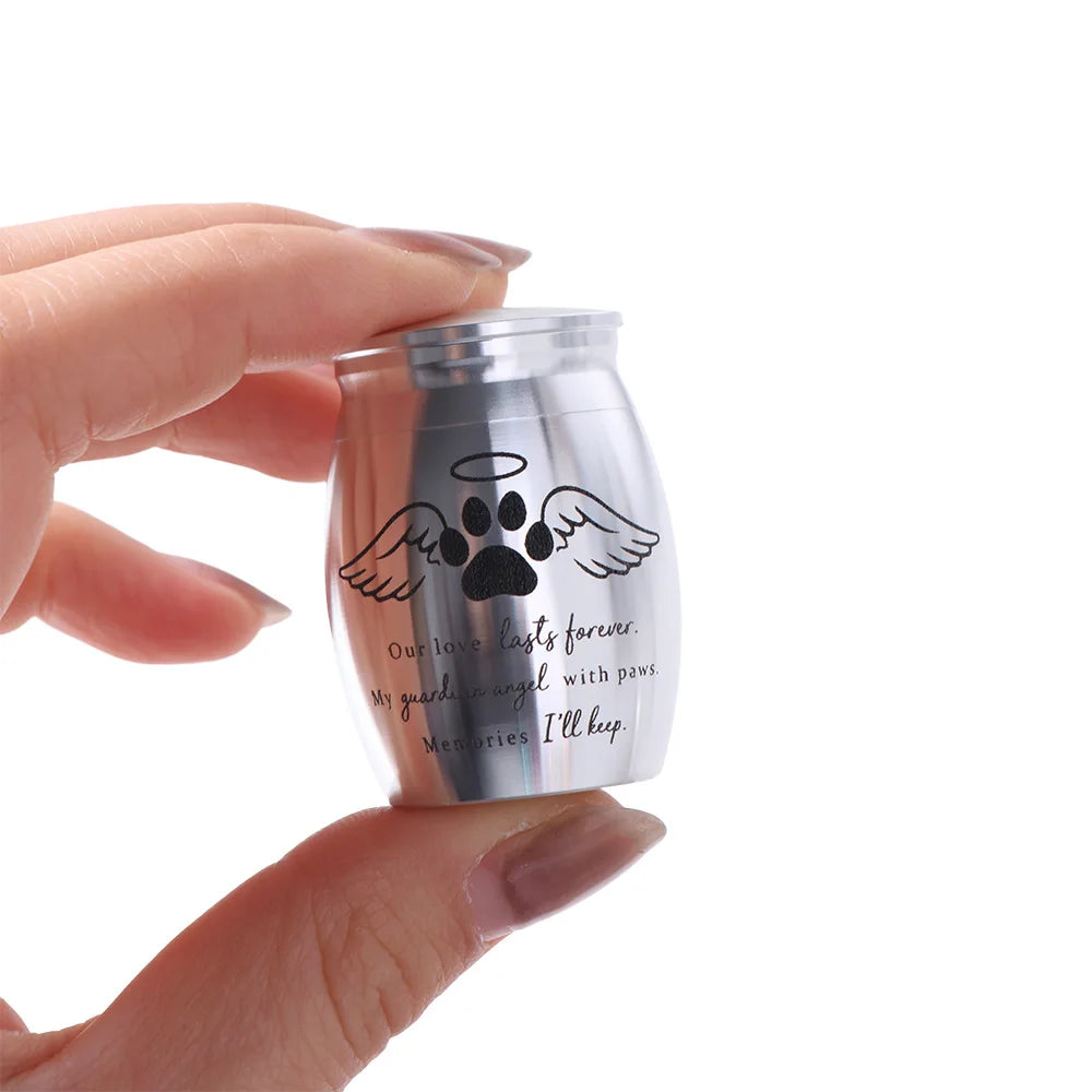 Keepsake Waterproof Mini Pet Ashes Box Dustproof Portable Pet Paw Print Urn with Lid Cat Memorial Urn Pet Cemetery