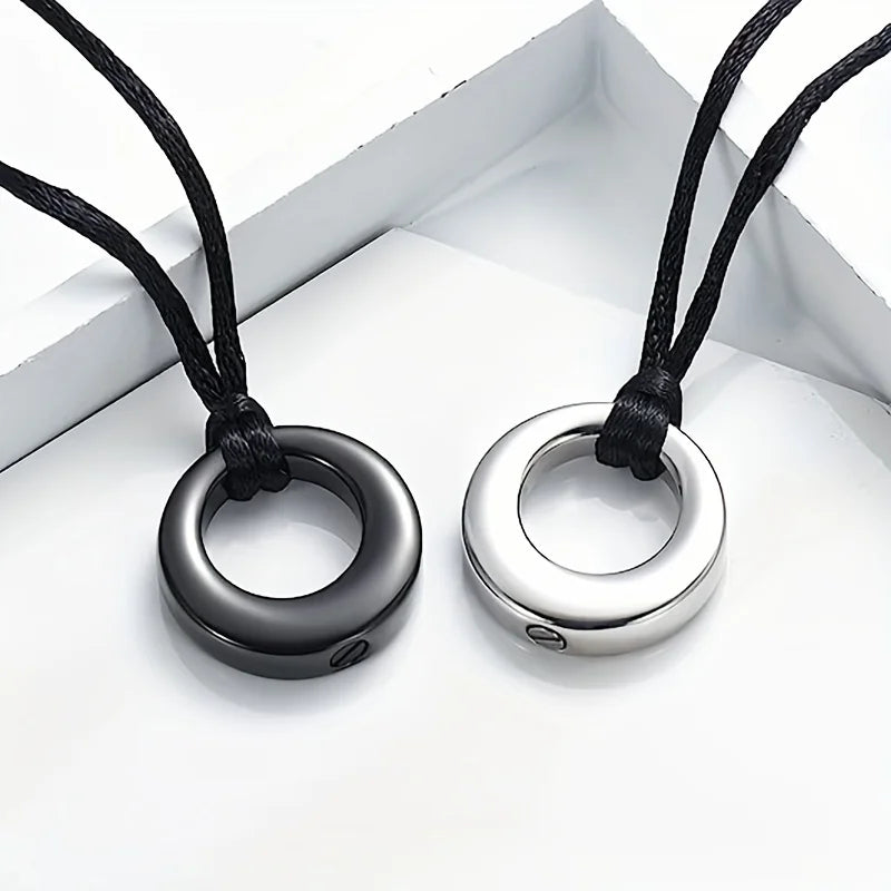 Urn Necklaces for Ashes Stainless Steel Memorial Urns Pendant Necklaces Circle of Life Eternity Cremation Ashes Jewelry