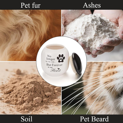 Pet Urn for Dog Cat Ashes Small Handmade Memorial Keepsake-Paw Print