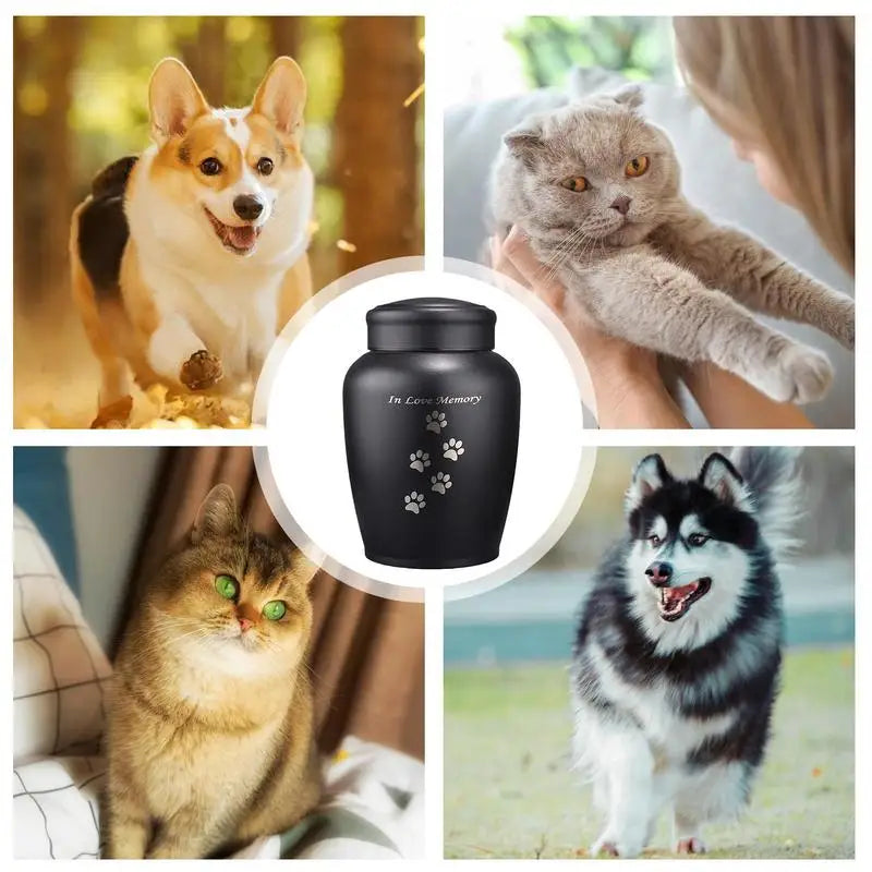 Metal Pet Urns for Dogs Cat Ashes Urn Puppy Cremation Box for Living Room Dog Funeral Container Memorial Funerary Supplies