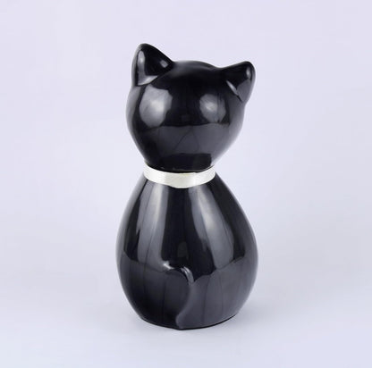 Kitty Cat Urns for Ashes - Pet Memorial Cat Urn Cat Memorial Gift, Pet Urn for Cat Ashes Keepsake Pet Urns for Cats Ashes, Pet Ashes Urn, Pet Cremation Urn (Black)