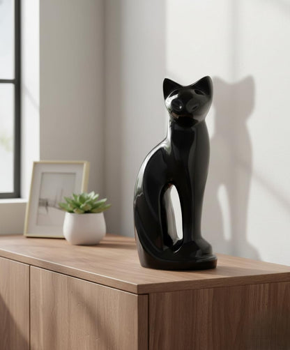 Cat Urns for Ashes - Pet Memorial Cat Urn Cat Memorial Gift, Pet Urn for Cat Ashes Keepsake Pet Urns for Cats Ashes, Pet Ashes Urn, Pet Cremation Urn (Black)