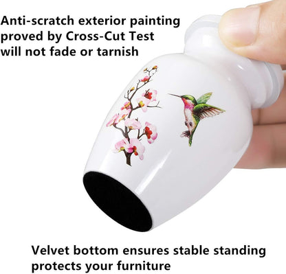 Small Hummingbird Urn for Human or Pet Ashes, Mini Metal Cremation Urns