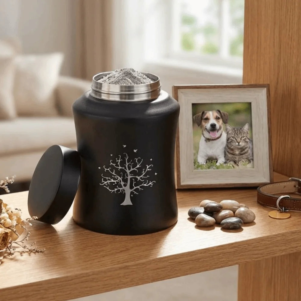 Stainless Steel Pet Ashes Storage Box Moisture Proof with Lid Pet Urn-Funeral Holder Dust-Proof Sealed Dog Cat Cremation Urns