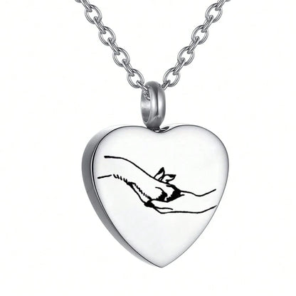 Heart Pet Ashes Necklace - Cremation Jewelry Keepsake Sympathy Gift for Loss of Dog, Cat Urn Necklaces