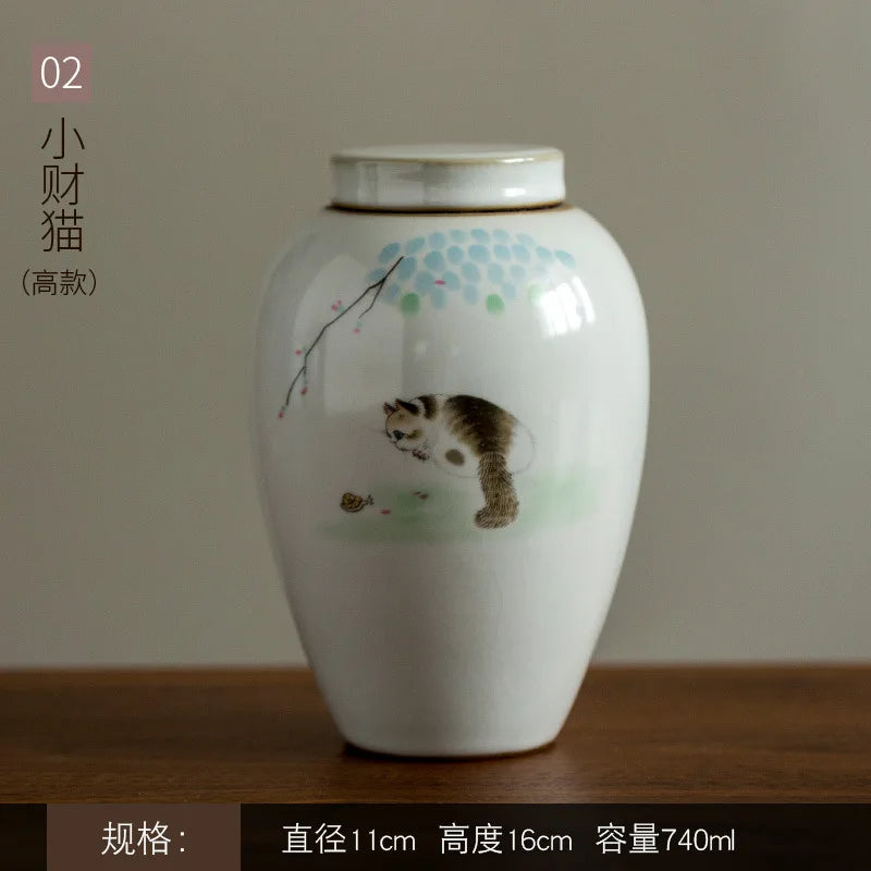 Pet Urn Lovely Delicate Moisture-Proof Teeth Beard Memorial Collection Cat Dog Urn with Scriptures Container for Pet Ashes