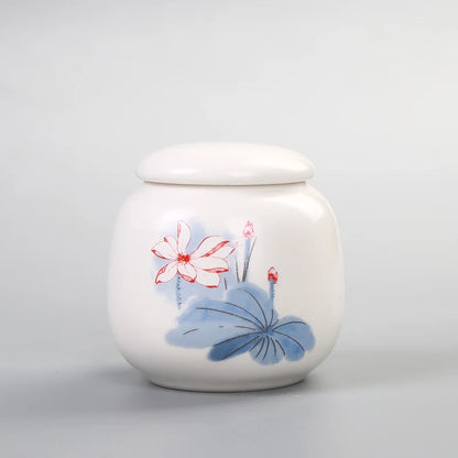 Memorial Container Pet Ashes Urn Handpainted Ceramics Urn Cremation Pet Bird Ash Holder Burial at Home Gift