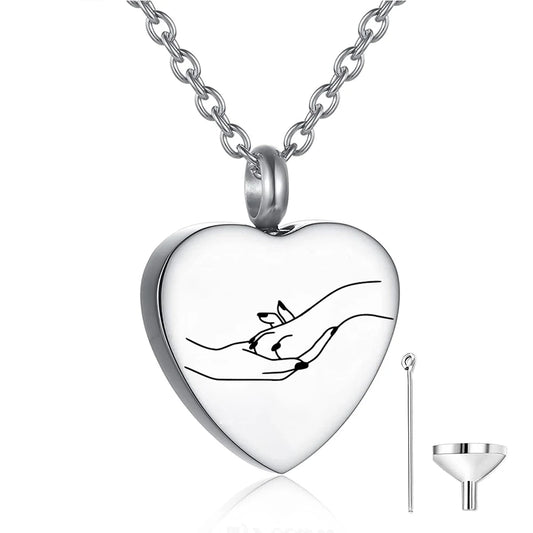 Heart Pet Ashes Necklace - Cremation Jewelry Keepsake Sympathy Gift for Loss of Dog, Cat Urn Necklaces